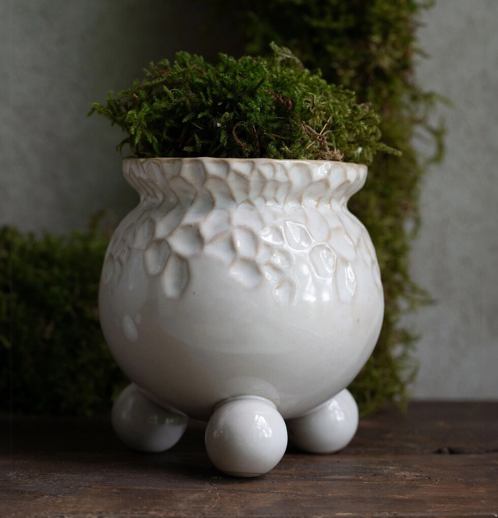 Anya Kruka OffWhite Stor Wikholm Form Krukor Örtkrukor Glaskrukor