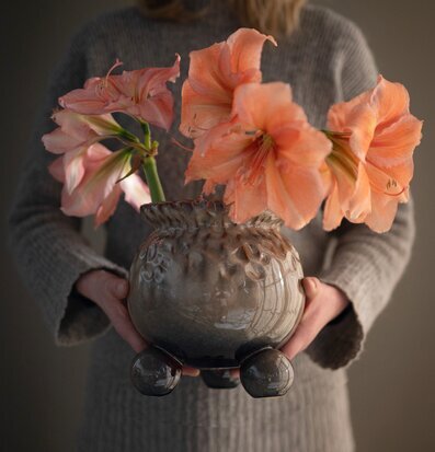 Anya Kruka Brunmelerad Liten Wikholm Form Krukor Örtkrukor Glaskrukor