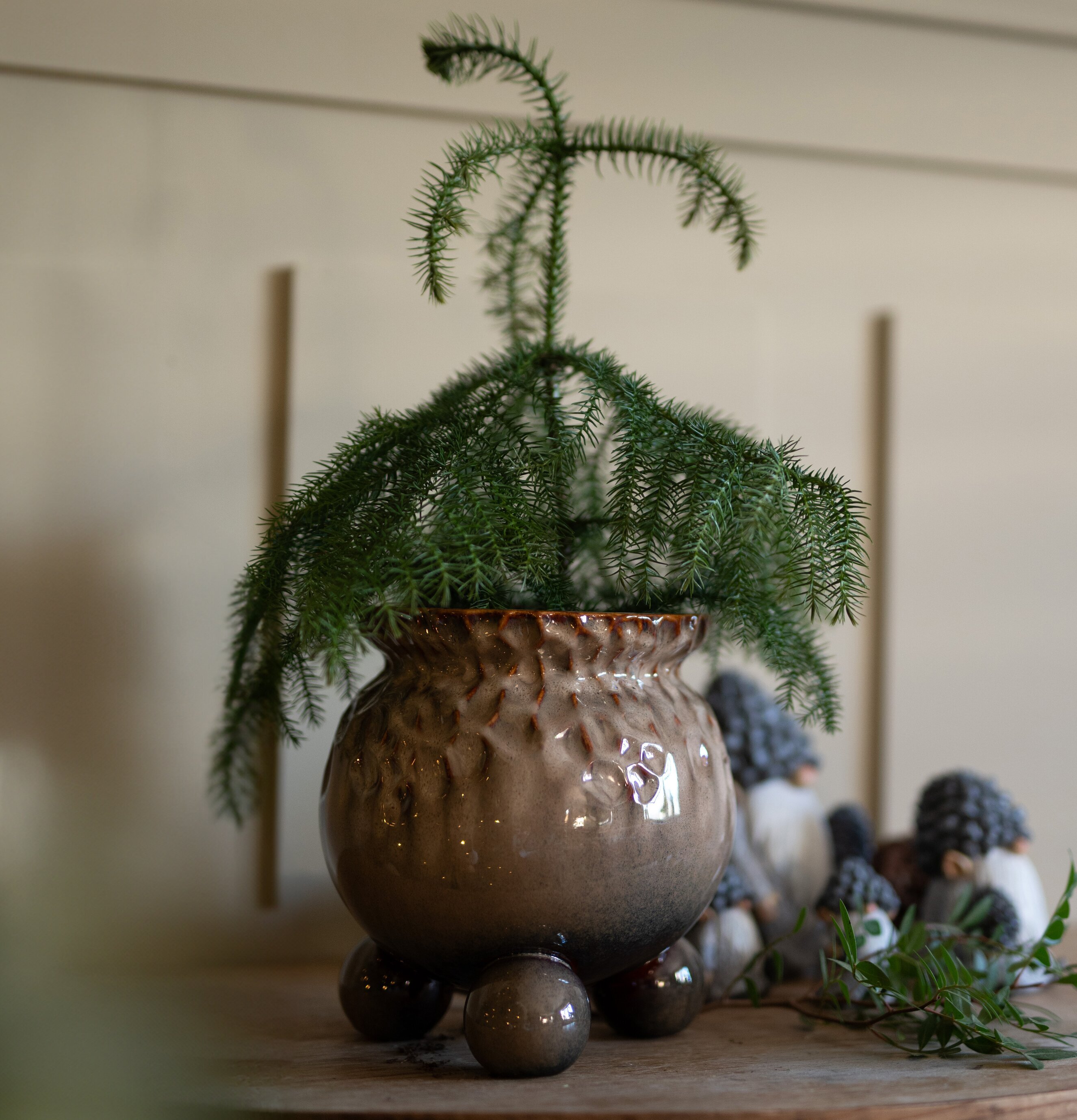 Anya Kruka Brunmelerad Stor Liten Wikholm Form Krukor Örtkrukor Glaskrukor