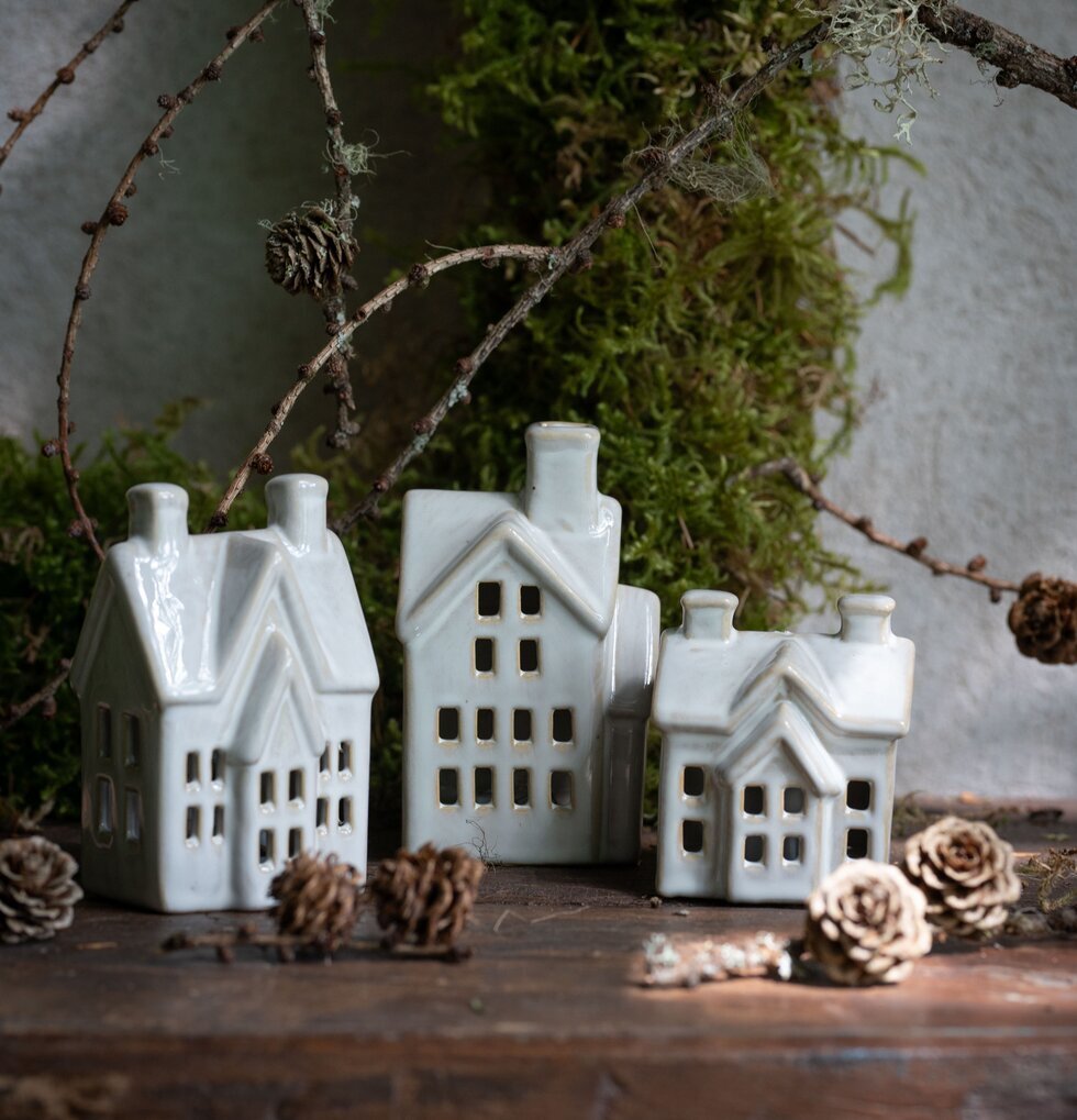 Ljushus LED Keramik Mini Set/3 Wikholm Form Lampor Taklampor Golvlampor Bordslampor LED-lampor Ledlampor Fönsterlampor Ljusslingor för