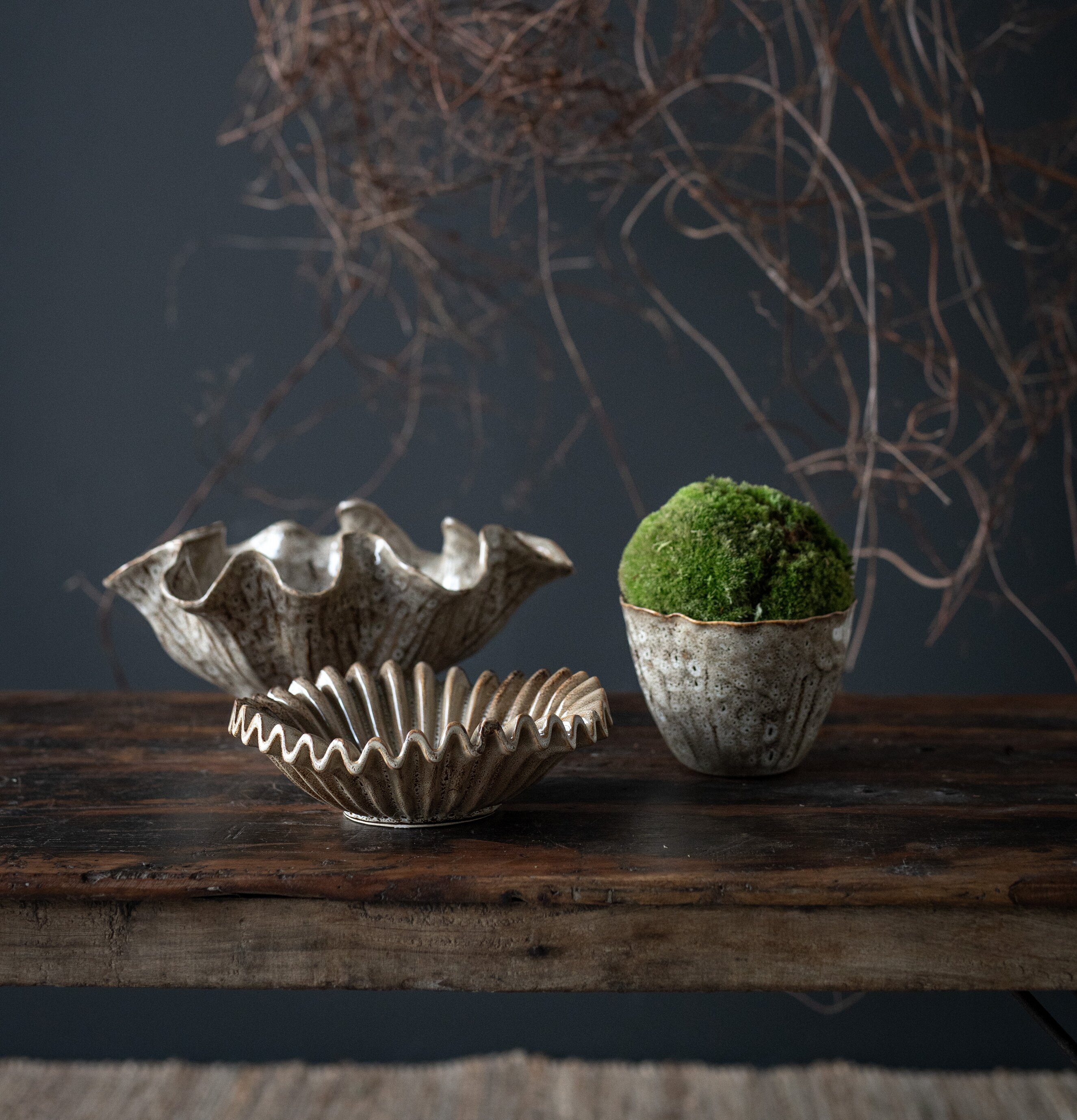 Skål Brunmelerad Ø23cm Ø18cm Wikholm Form Skålar att äta ur tilltugg Såskannor/Vispskål servering Matlådor Förvaring av