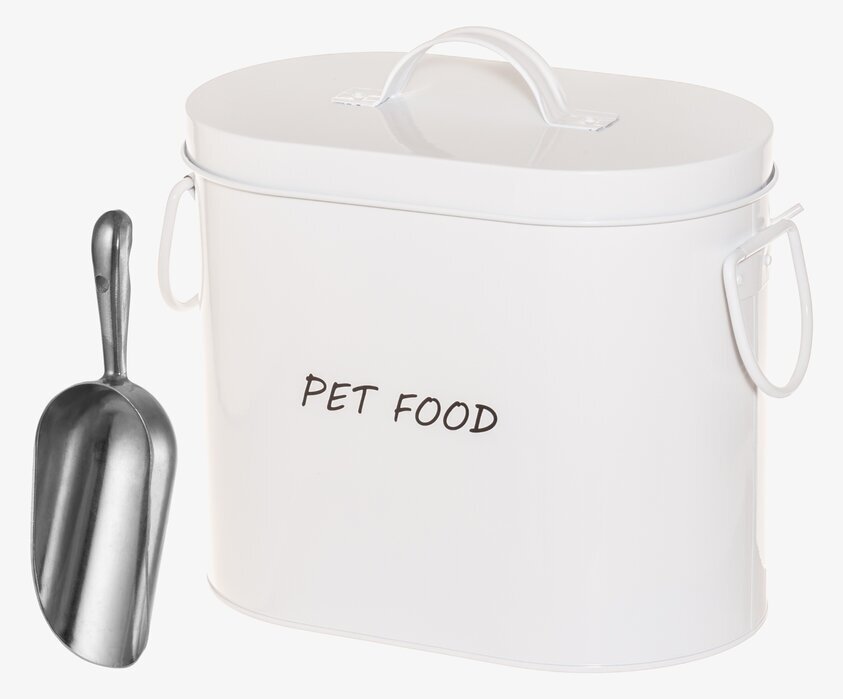 Plåtburk Pet Food Oval Vit 4Living Plåtburkar Metallburkar