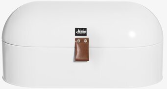 Bild av stilren och funktionell brödbox i vit metall