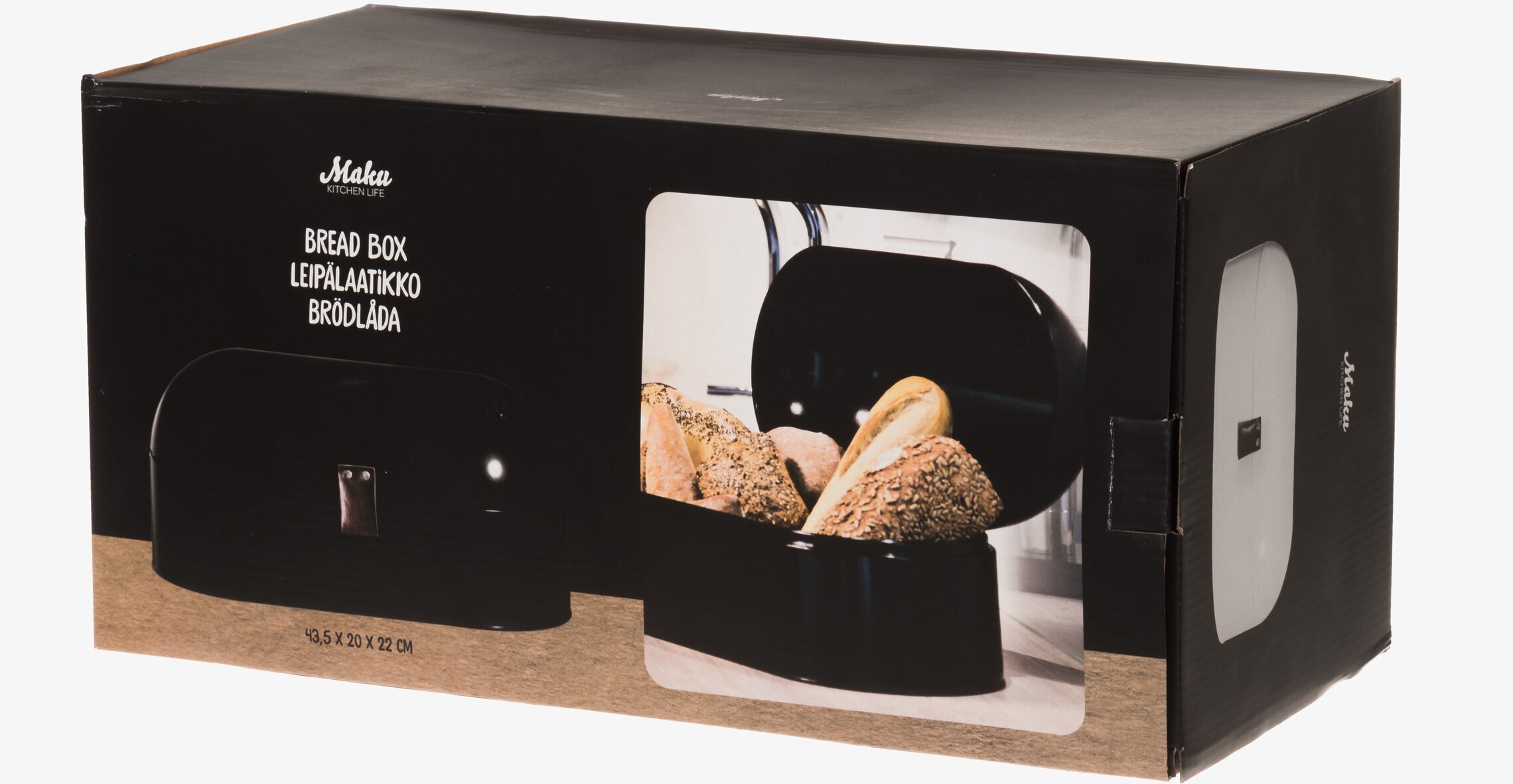 Bild av elegant svart brödbox med modern design