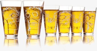 Dricksglas 6-Pack 36 cl från Poul Pava med lekfull design