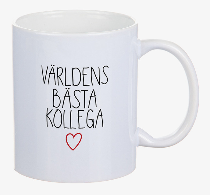 Mugg - Kollega från Different Design med text och hjärta