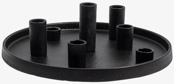 Foto av elegant svart ljusfat med minimalistisk design