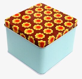 Liten box - Retrofärger från Blafre med färgglatt lock