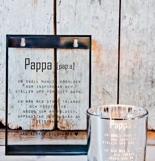 Pappa - Majas Cottage dekoration med glaslykta och metallram