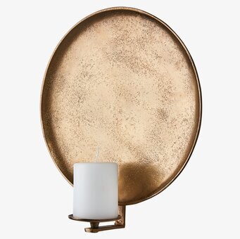 Bild av elegant mässingsväggljushållare med blockljus