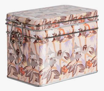 Bild av en livfull teburk med Moomin-design och mönster