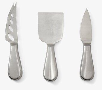Bild av eleganta ostredskap i rostfritt stål
