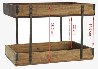 Bild av rustik tvåvåningsbricka i trä och metall