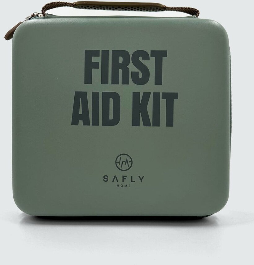 Bild av stor grön första hjälpen-låda med stilren design