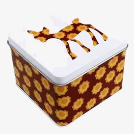 Liten box - Brun Bambi från Blafre med blommönster och bambi