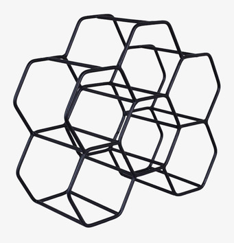 Bild av elegant svart vinställ i geometrisk design