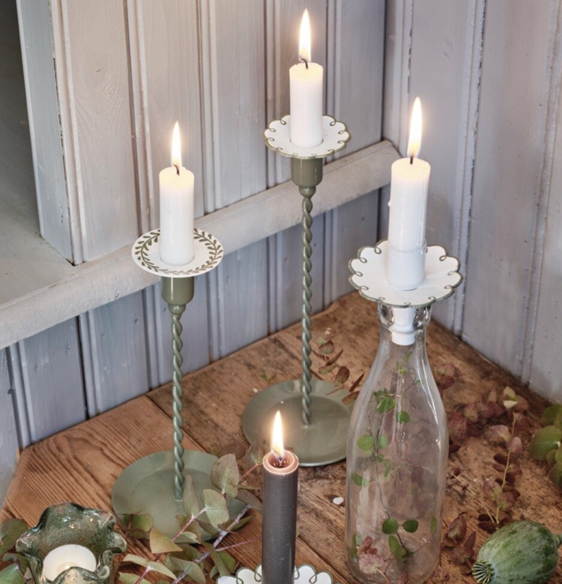 Ljusmanschett Blad Vit/Grön Strömshaga Övrig prydnad/dekoration för inredning innemiljö