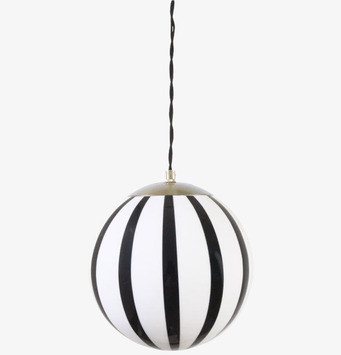 Bild av stilren taklampa med svartvita ränder