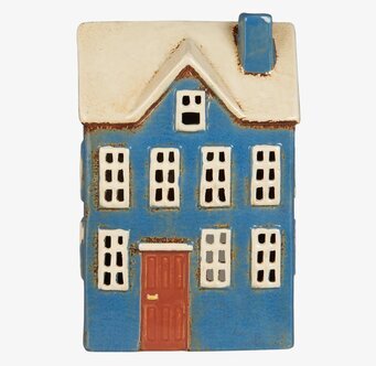 Bild av dekorativ ljuslykta formad som ett litet hus