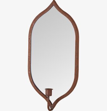 Bild av elegant väggljusstake med spegel och rostig finish