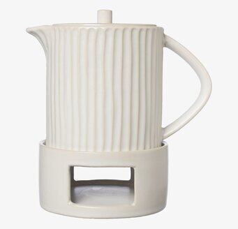 Bild av elegant glöggkanna med värmare i naturvit färg