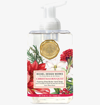 Bild av elegant skumtvål med julig blommig design