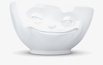 Bild av en unik porslinsskål med flinande design