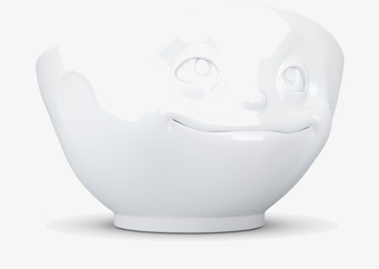 Bild av porslinsskål med lekfullt ansikte och design