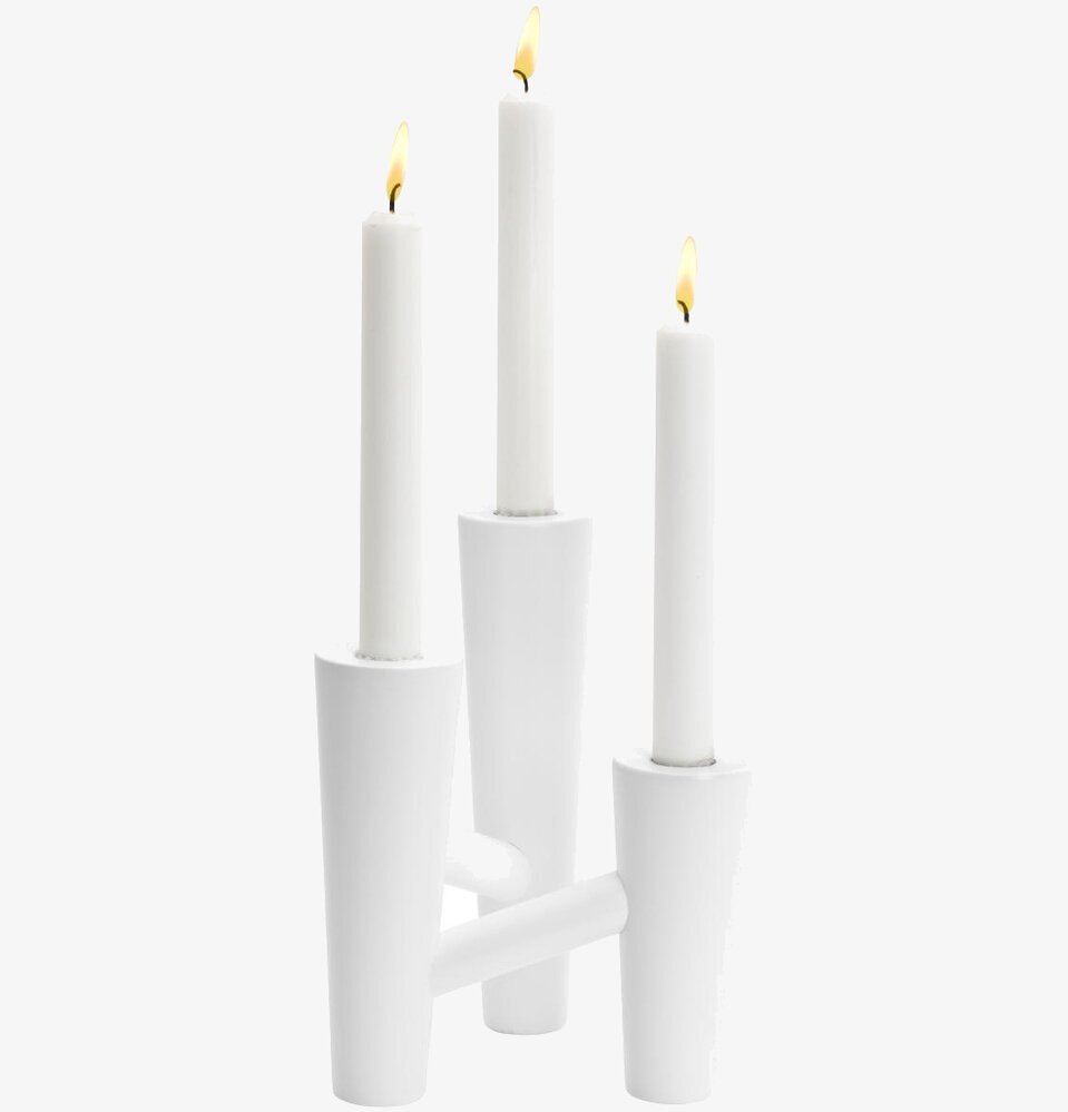 Ljusstake Nivå Vit från Dixie med tre hållare i olika nivåer