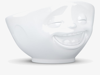 Foto av en charmfull porslinsskål med leende design