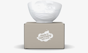 Foto av kreativ porslinsskål med humoristisk design