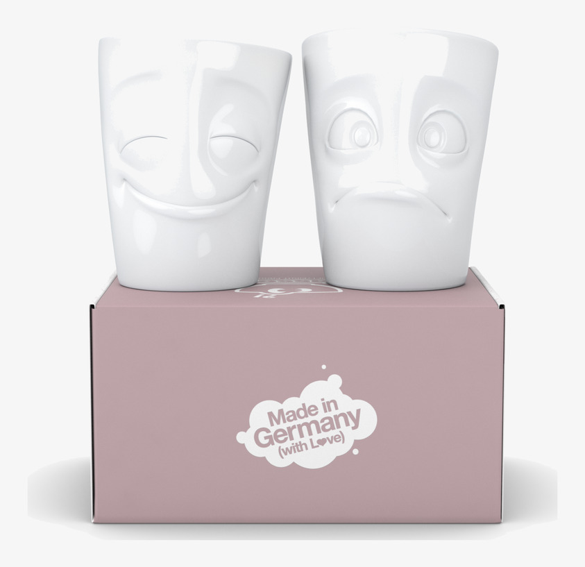 Muggar 2-pack - Glad & Förvånad Tassen Muggar/koppar i porslin, keramik, papper eller biologiskt material organiskt