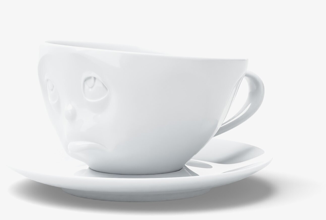 Kaffekopp Med Fat - Bedjande Tassen Muggar/koppar i porslin, keramik, papper eller biologiskt material organiskt ekologiskt