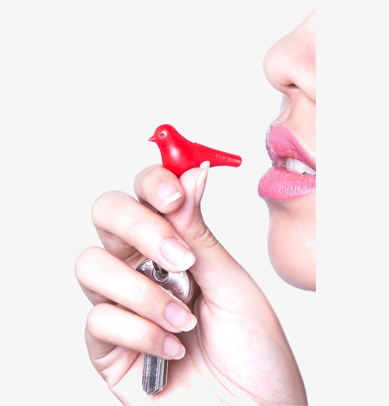 Nyckelring - Duo Sparrow från Propaganda i klarröd färg