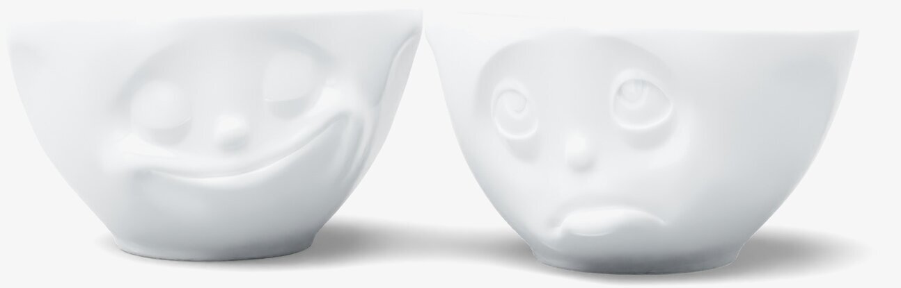 Porslinsskålar Medium Set/2 - Glad & Bedjande Tassen Skålar att äta ur tilltugg Såskannor/Vispskål Skål servering