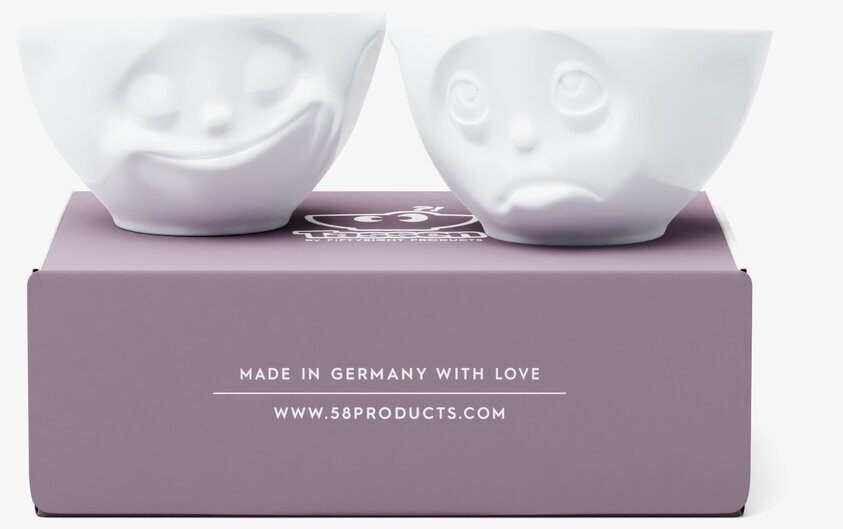 Porslinsskålar Medium Set/2 - Glad & Bedjande Tassen Skålar att äta ur tilltugg Såskannor/Vispskål Skål servering