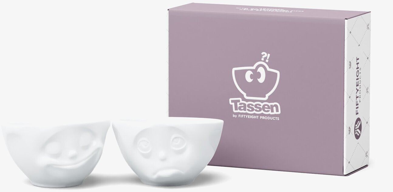 Porslinsskålar Medium Set/2 - Glad & Bedjande Tassen Skålar att äta ur tilltugg Såskannor/Vispskål Skål servering