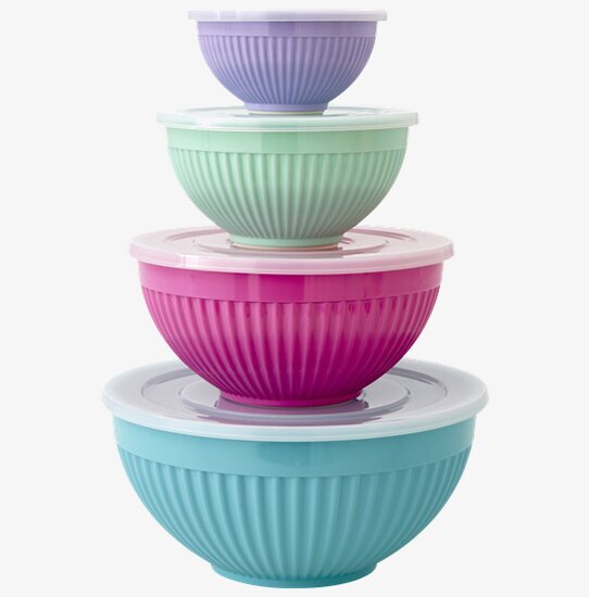 Skålar Melamin 4-Pack från Rice i olika färger och storlekar