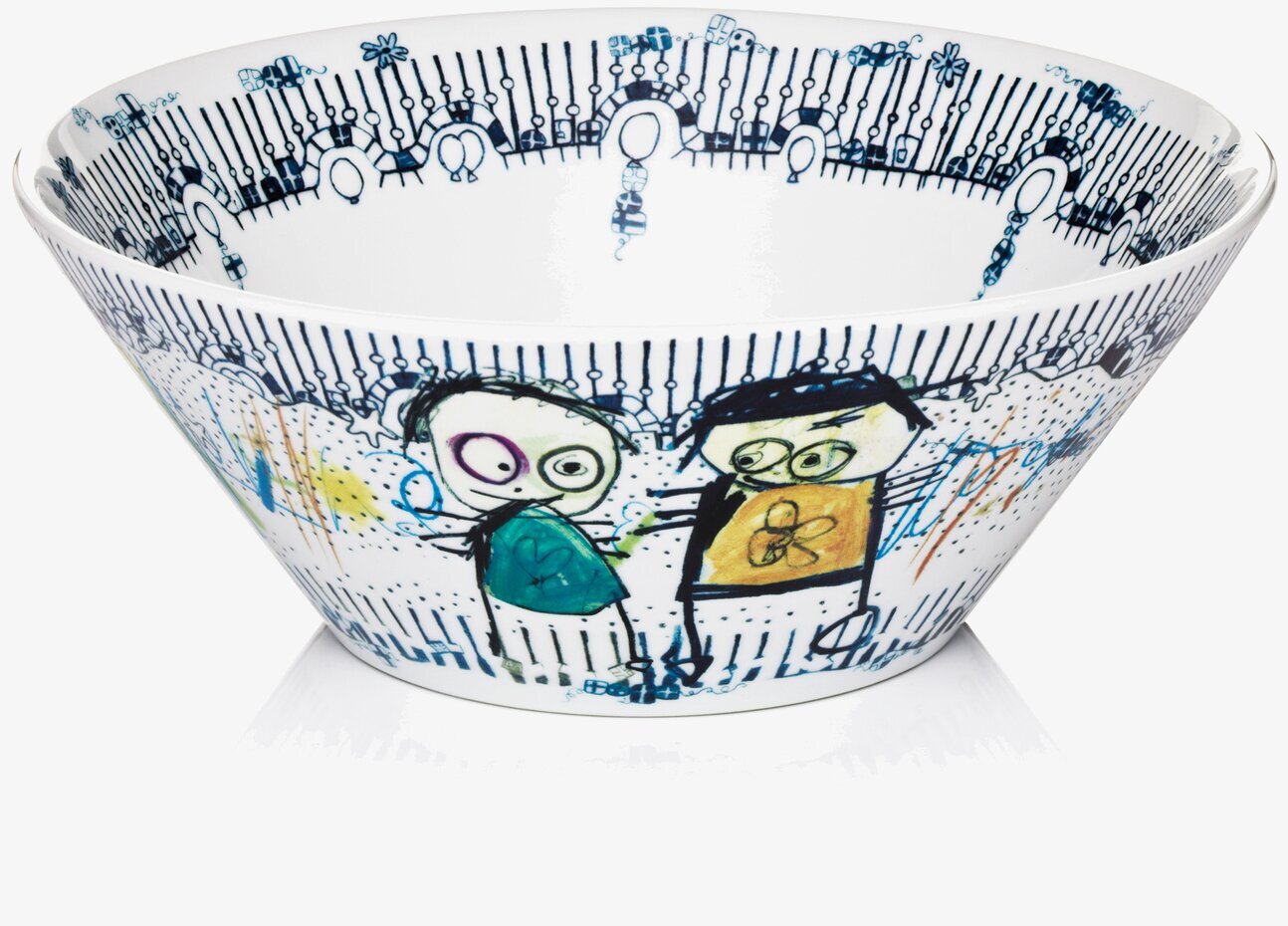 Skål Beach/Party Ø25cm från Poul Pava med färgglada figurer