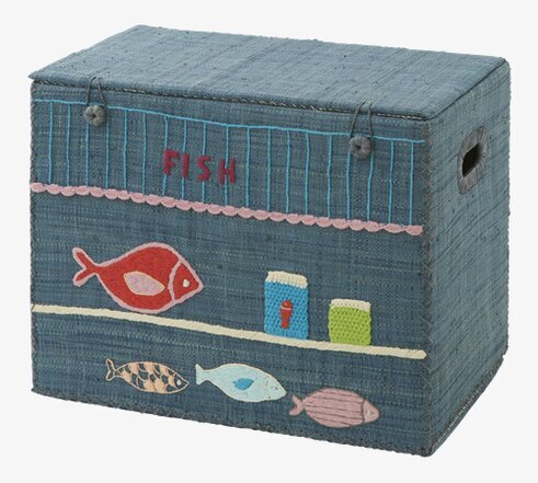 Förvaringskorg Fish Shop från Rice med färgglatt fiskmotiv