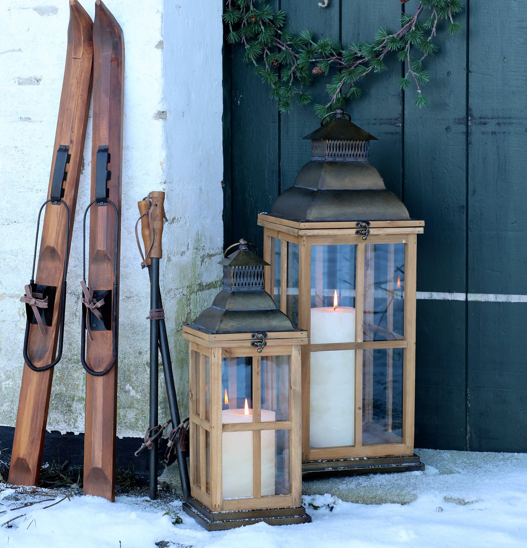 Lanterna Med Dekor Chic Antique