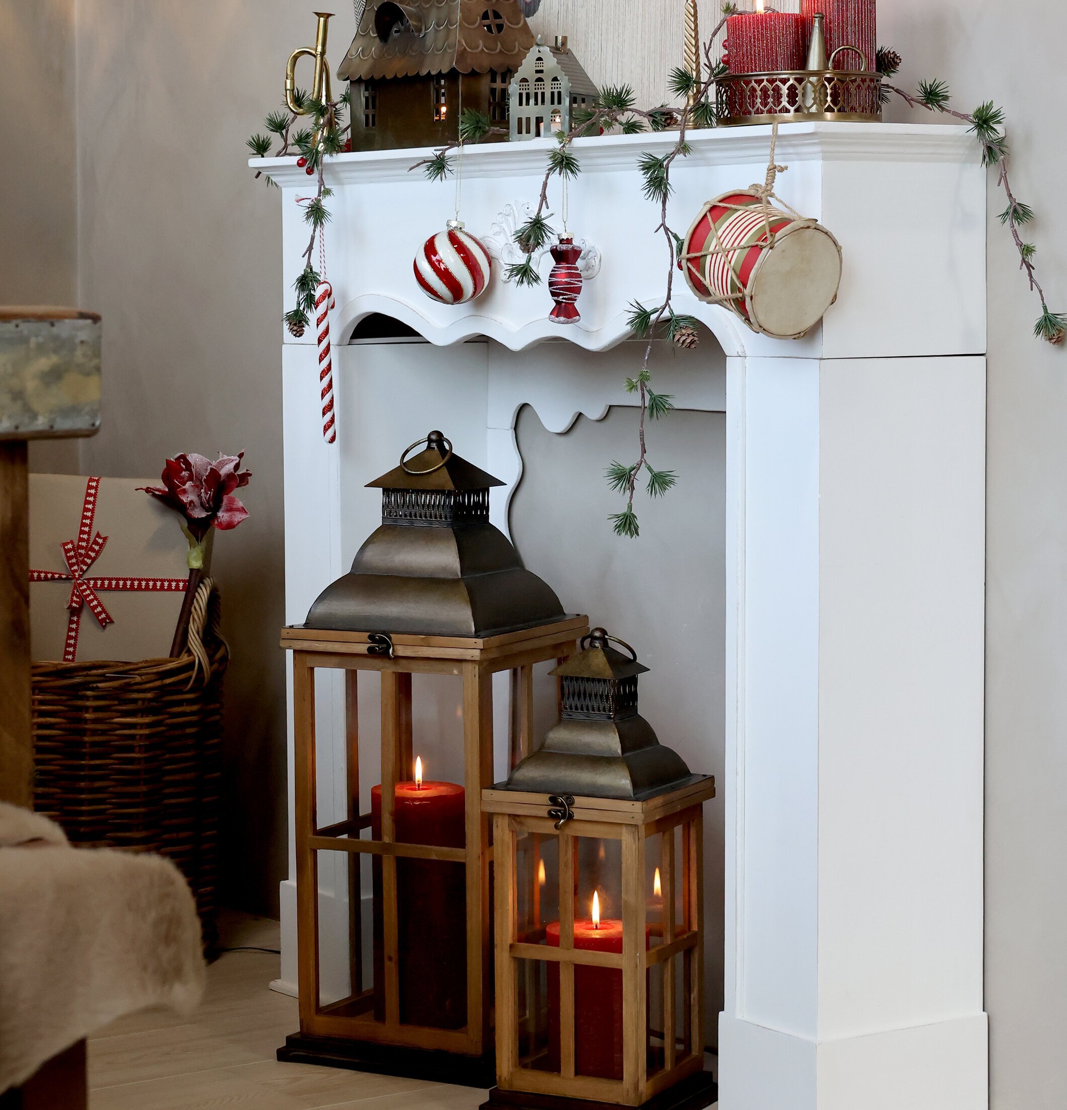 Lanterna Med Dekor Chic Antique