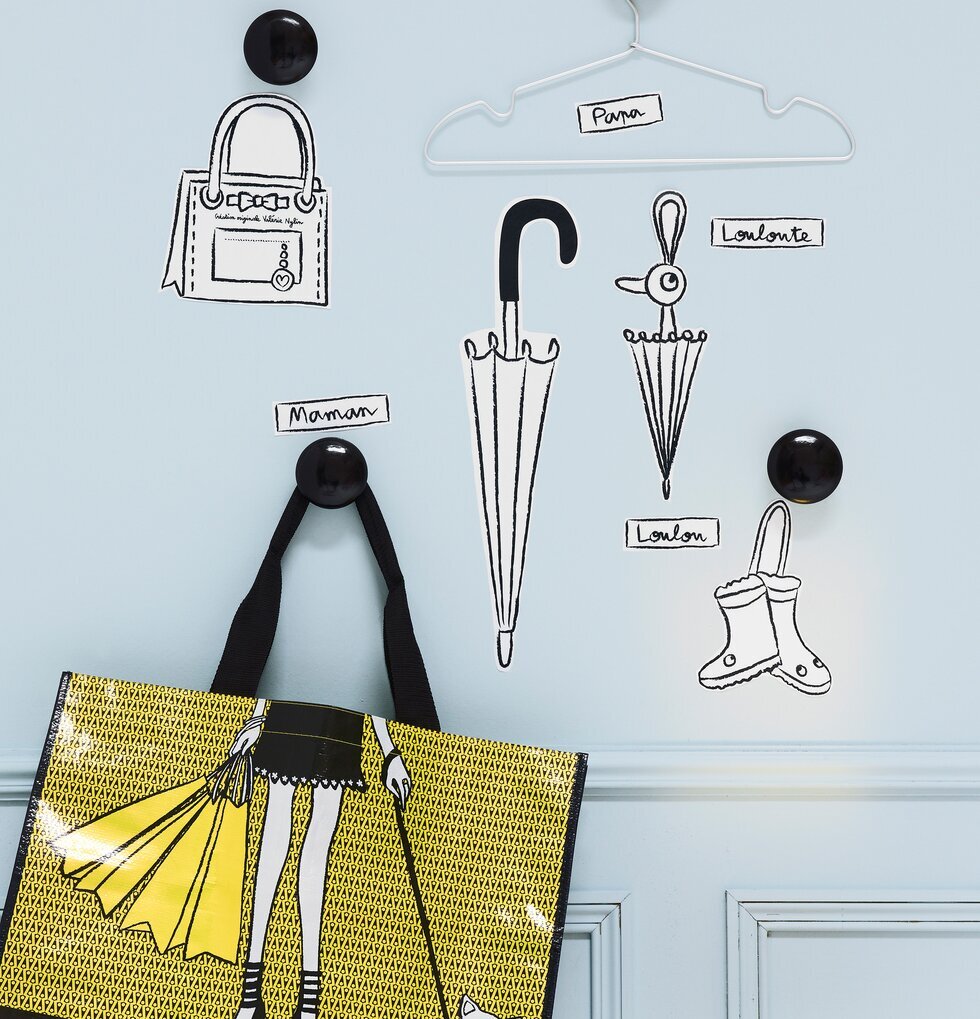 Knoppar med Stickers Famille från Derriére la porte på vägg