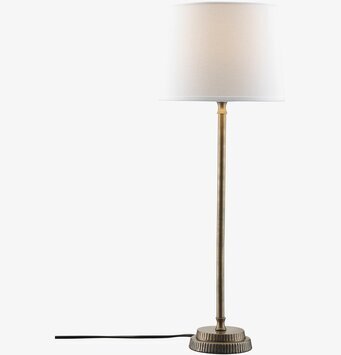 Bild av elegant bordslampa i mässing med vit skärm