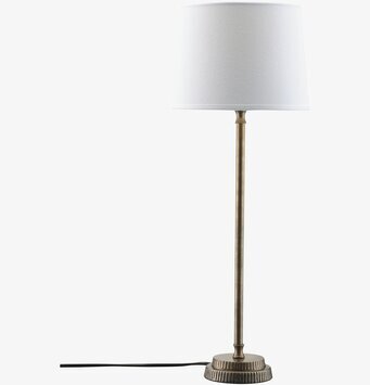 Bild av elegant bordslampa i mässing med vit skärm