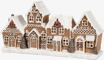 Bild av charmigt pepparkakshus med LED-belysning