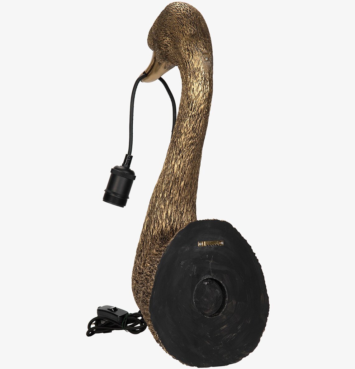 Bild av elegant svanformad vägglampa med gyllene detaljer
