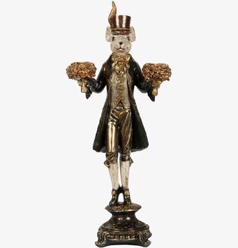 Foto av unik ljusstake formad som mus med guldiga detaljer