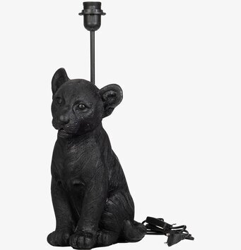 Bild av lampfot med lejonunge, unik och lekfull design