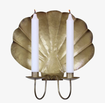 Bild av elegant vägglampett i antik mässing finish